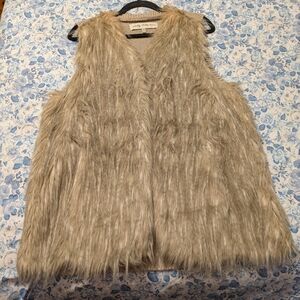 Tan Faux Fur Vest